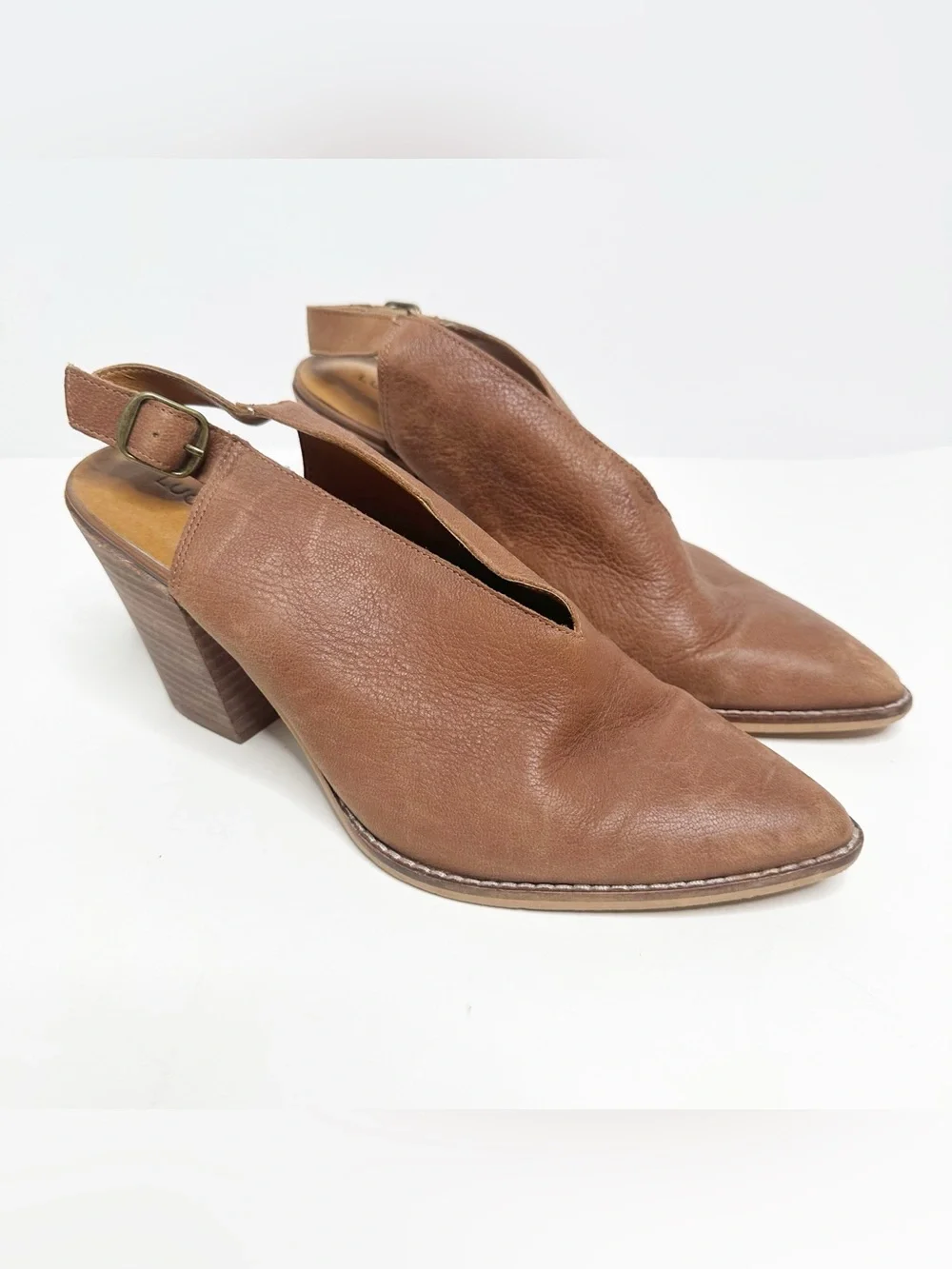 Lucky Brand AROYLI Leather Slingback Pointed Toe Booties Size 10